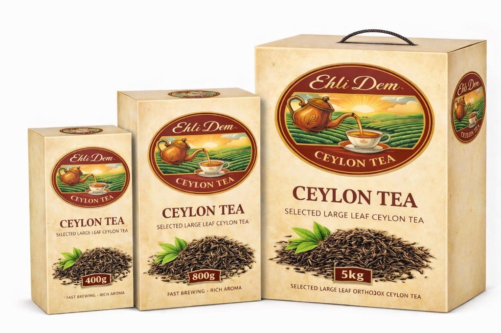 Ehli Dem Seylan Çayı 400g, 800g ve 5kg paketleri — Selected Large Leaf Ceylon Tea