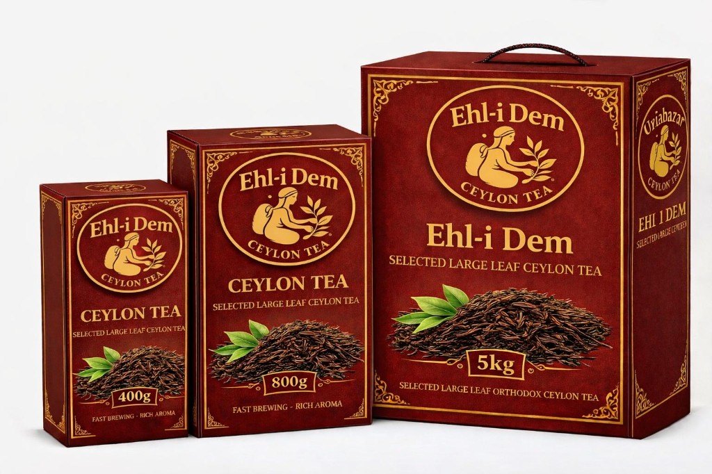 Ehli Dem Bordo Seri Seylan Çayı — 400g, 800g ve 5kg premium kutu
